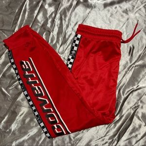 Chemistry Graphic Corvette Red And Black Joggers